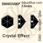 Swarovski Hexagon Spike (Two Holes) Bead (5060) 7.5mm - Color (Half Coated)