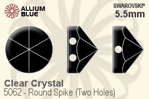 施华洛世奇 圆形 Spike (Two Holes) 串珠 (5062) 5.5mm - 透明白色