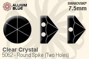Swarovski Round Spike (Two Holes) Bead (5062) 7.5mm - Clear Crystal