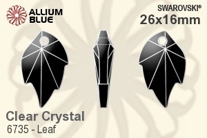 Swarovski Leaf Pendant (6735) 26x16mm - Clear Crystal