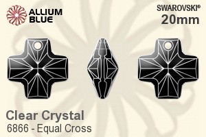 Swarovski Equal Cross Pendant (6866) 20mm - Clear Crystal