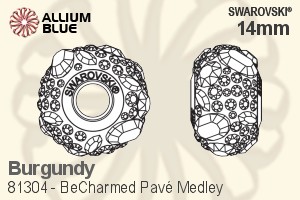 Swarovski BeCharmed Pavé Medley (81304) 15mm - CE Burgundy / Crystal Golden Shadow / Rose / Ruby / Crystal Antique Pink