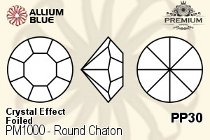 PREMIUM Round Chaton (PM1000) PP30 - Crystal Effect With Foiling