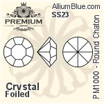 PREMIUM Round Chaton (PM1000) SS23 - Clear Crystal With Foiling