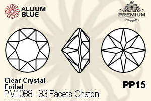 プレミアム 33 Facets チャトン (PM1088) PP15 - クリスタル 裏面フォイル