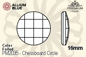 PREMIUM CRYSTAL Chessboard Circle Flat Back 16mm Black Diamond F