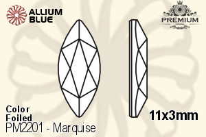 PREMIUM Marquise Flat Back (PM2201) 11x3mm - Color With Foiling