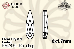 プレミアム Raindrop Flat Back (PM2304) 6x1.7mm - クリスタル 裏面フォイル