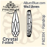 プレミアム Raindrop Flat Back (PM2304) 10x2.8mm - クリスタル 裏面フォイル