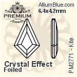 プレミアム Kite Flat Back (PM2771) 6.4x4.2mm - クリスタル エフェクト 裏面フォイル