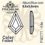 プレミアム Kite Flat Back (PM2771) 8.6x5.6mm - カラー 裏面フォイル