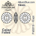 PREMIUM Rivoli Sew-on Stone (PM3019) 16mm - Color With Foiling