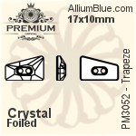 PREMIUM Trapeze Sew-on Stone (PM3052) 17x10mm - Crystal Effect With Foiling