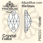 PREMIUM Navette Sew-on Stone (PM3223) 15x7mm - Color With Foiling