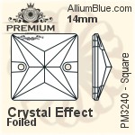 PREMIUM Square Sew-on Stone (PM3240) 14mm - Crystal Effect With Foiling