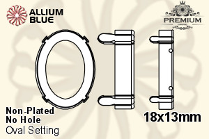 PREMIUM Oval Setting (PM4130/S), No Hole, 18x13mm, Unplated Brass