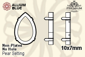 PREMIUM Pear Setting (PM4320/S), No Hole, 10x7mm, Unplated Brass