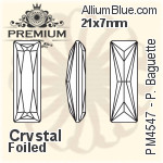 プレミアム Princess Baguette ファンシーストーン (PM4547) 21x7mm - クリスタル 裏面フォイル