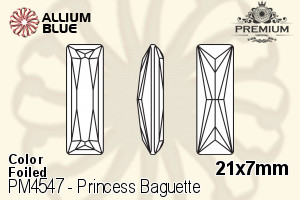 PREMIUM CRYSTAL Princess Baguette Fancy Stone 21x7mm Light Topaz F