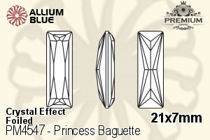 PREMIUM CRYSTAL Princess Baguette Fancy Stone 21x7mm Crystal Aurore Boreale F