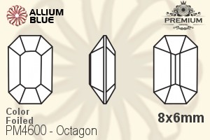 PREMIUM CRYSTAL Octagon Fancy Stone 8x6mm Smoked Topaz F