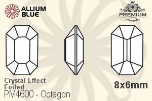 PREMIUM Octagon Fancy Stone (PM4600) 8x6mm - Crystal Effect With Foiling