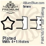 プレミアム Oval ファンシーストーン (PM4100) 18x13mm - カラー 裏面フォイル
