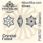 PREMIUM Edelweiss Fancy Stone (PM4753) 12mm - Crystal Effect With Foiling