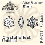 PREMIUM Edelweiss Fancy Stone (PM4753) 12mm - Clear Crystal With Foiling