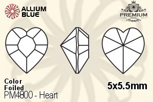 PREMIUM CRYSTAL Heart Fancy Stone 5x5.5mm Emerald F