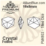 PREMIUM Tilted Dice Fancy Stone (PM4933) 20x18mm - Clear Crystal With Foiling