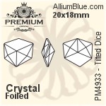 PREMIUM Tilted Dice Fancy Stone (PM4933) 20x18mm - Crystal Effect With Foiling