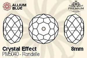 プレミアム Rondelle ビーズ (PM5040) 8mm - クリスタル エフェクト