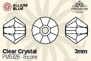 PREMIUM CRYSTAL Bicone Bead 3mm Crystal