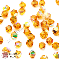 PREMIUM CRYSTAL Bicone Bead 4mm Topaz AB