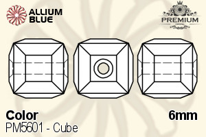 PREMIUM CRYSTAL Cube Bead 6mm Light Peach