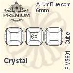 PREMIUM Cube Bead (PM5601) 6mm - Clear Crystal