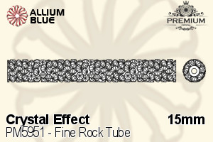 PREMIUM Fine Rock Tube Bead (PM5951) 15mm - Crystal Effect