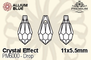 PREMIUM Drop Pendant (PM6000) 11x5.5mm - Crystal Effect