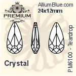 PREMIUM Teardrop Pendant (PM6100) 24x12mm - Clear Crystal