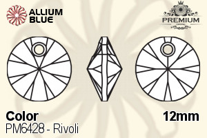 PREMIUM CRYSTAL Rivoli Pendant 12mm Aqua