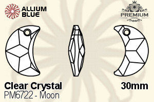 PREMIUM Moon Pendant (PM6722) 30mm - Clear Crystal