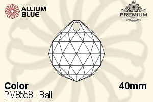 PREMIUM CRYSTAL Ball Pendant 40mm Jet