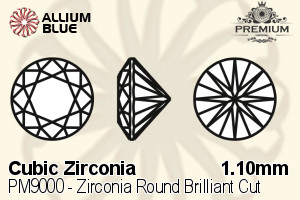 PREMIUM CRYSTAL Zirconia Round Brilliant Cut 1.1mm Zirconia Apple Green
