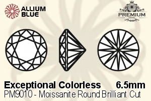 PREMIUM CRYSTAL Moissanite Round Brilliant Cut 6.5mm White Moissanite