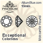 PREMIUM Moissanite Round Brilliant Cut (PM9010) 13mm - Exceptional Colorless