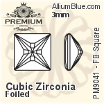 PREMIUM Zirconia Flat Back Square (PM9041) 2mm - Cubic Zirconia With Foiling