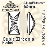 PREMIUM Zirconia Flat Back Baguette (PM9047) 3x1.5mm - Cubic Zirconia With Foiling