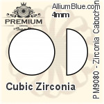 PREMIUM Zirconia Cabochon (PM9080) 9mm - Cubic Zirconia