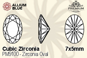 PREMIUM CRYSTAL Zirconia Oval 7x5mm Zirconia Golden Yellow